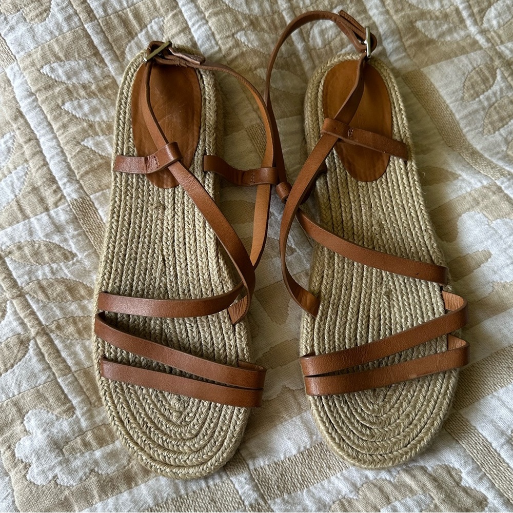 Max Mara leather espadrille sandals - 39
